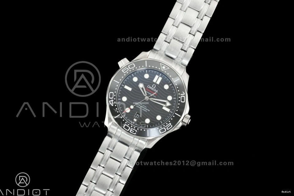 1:1 Edition Black Seamaster Bezel Clone Super Ceramic Asian Dial V4 Best 8800 Diver SS Black On VSF Bracelet 300M 0106